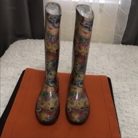 Coach Multicolor Rain Boots Size 8